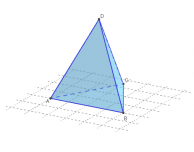 mini figure Geogebra 3d - tétraèdre de base un triangle équilatéral - copyright Patrice Debart 2014